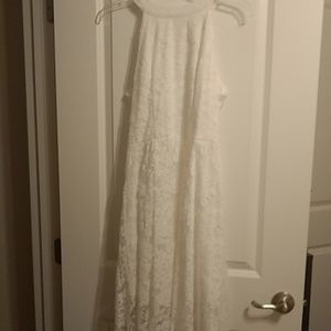 Ivory Lace Hi-Lo Halter Dress